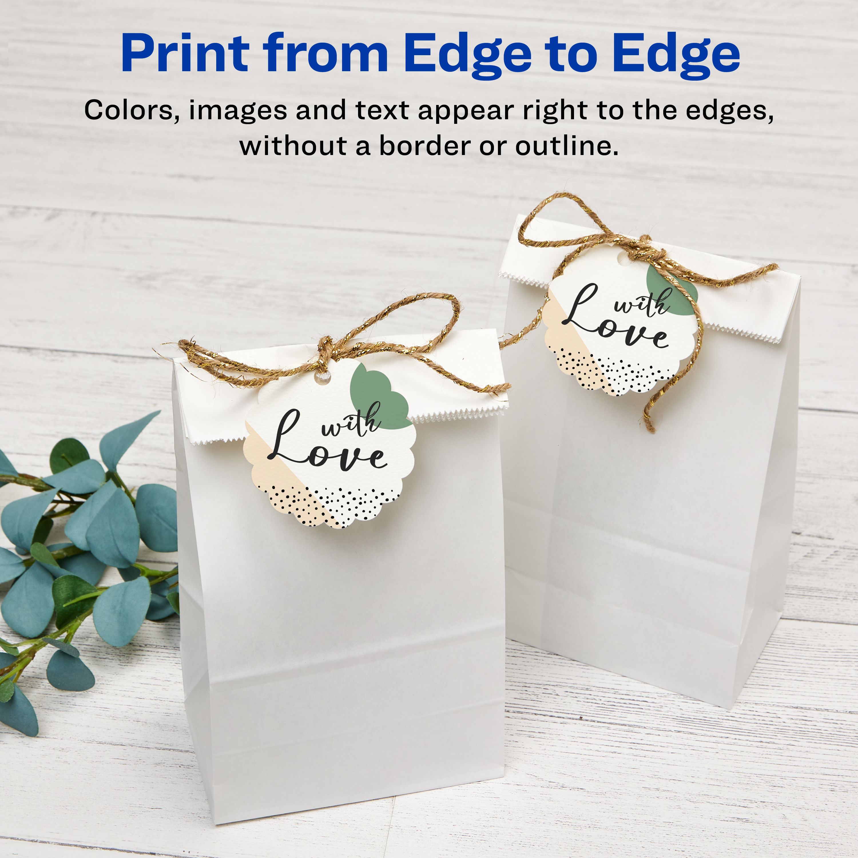 Scallop Round Gift Tags with Sure Feed, 2-1/2